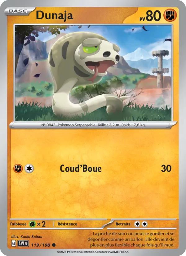 Scan HD carte Pokémon Dunaja 119/198 — Écarlate et Violet