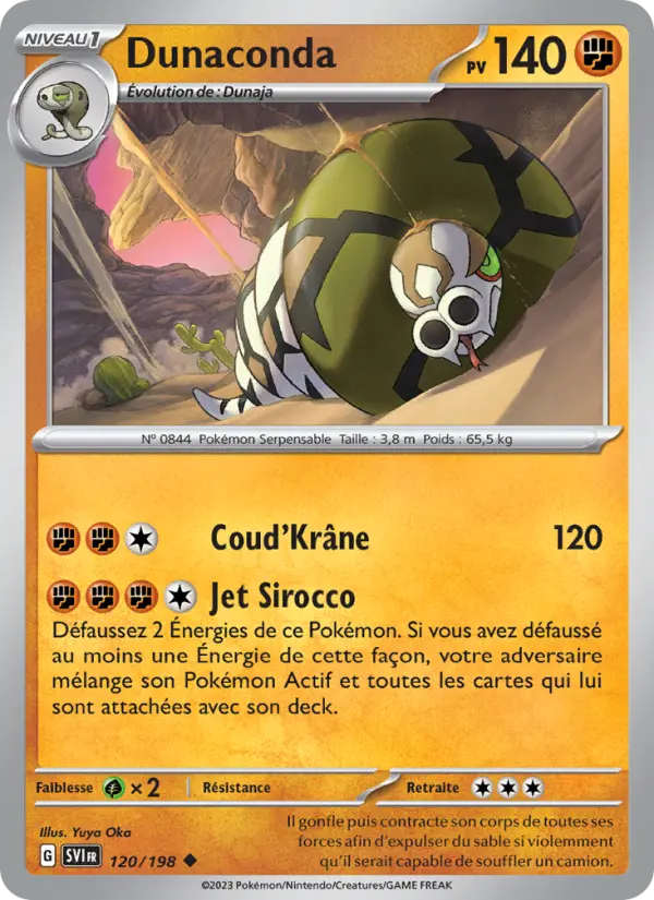 Scan HD carte Pokémon Dunaconda 120/198 — Écarlate et Violet