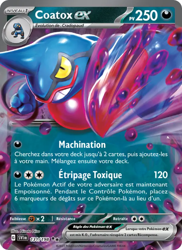 Scan HD carte Pokémon Coatox-ex 131/198 — Écarlate et Violet