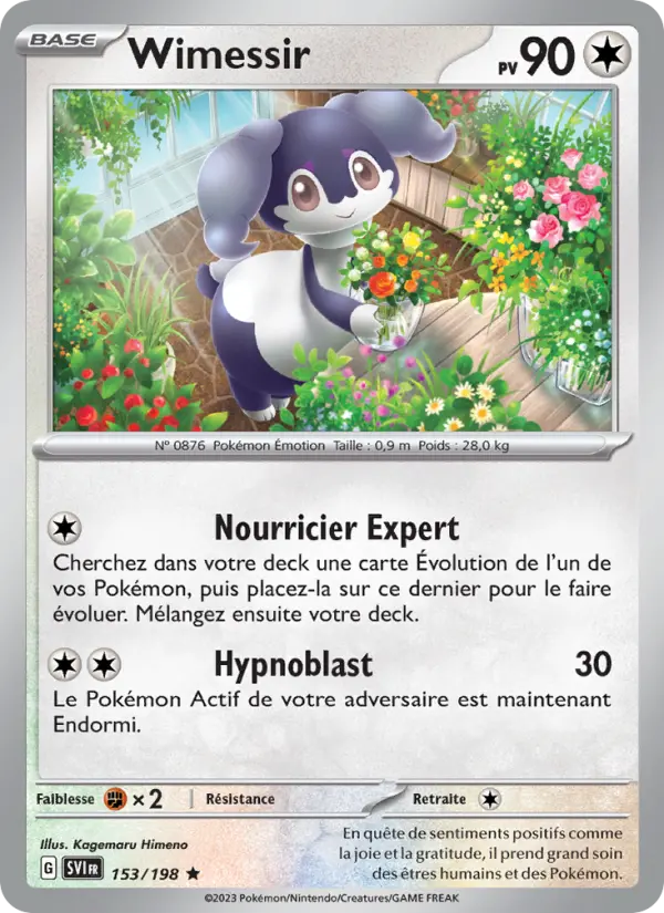 Scan HD carte Pokémon Wimessir 153/198 — Écarlate et Violet