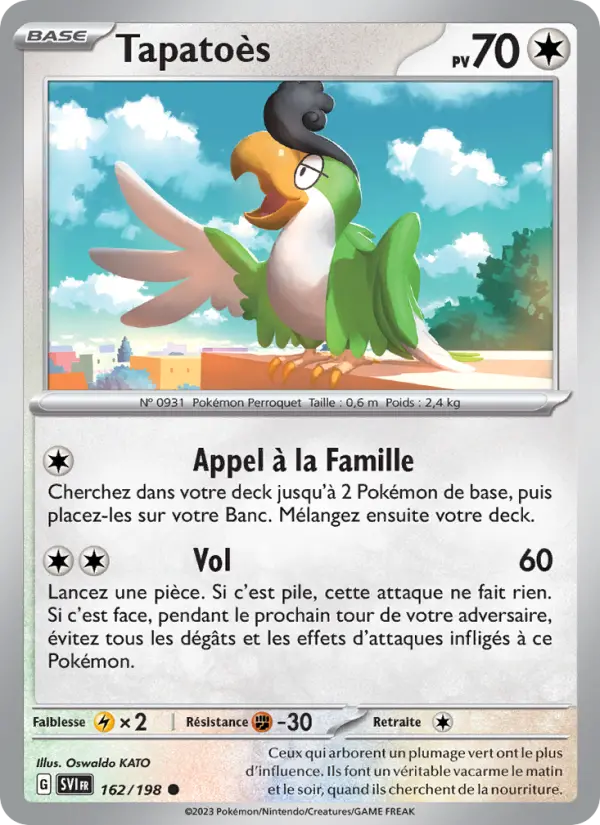 Scan HD carte Pokémon Tapatoès 162/198 — Écarlate et Violet