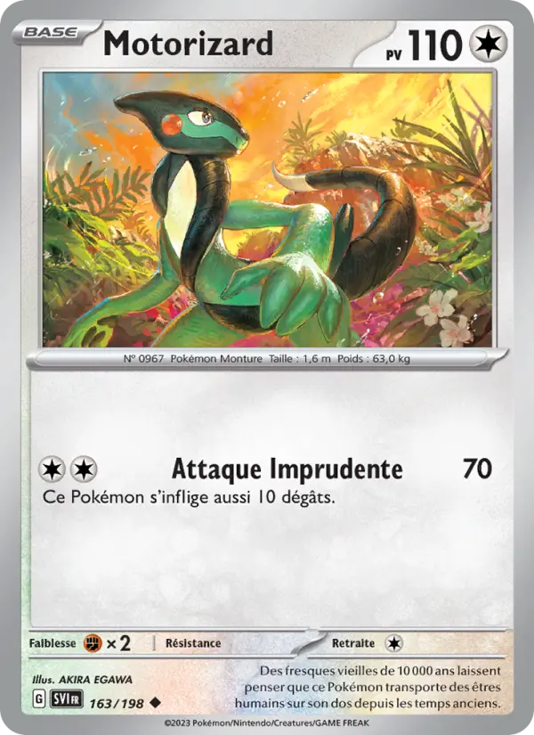 Scan HD carte Pokémon Motorizard 163/198 — Écarlate et Violet