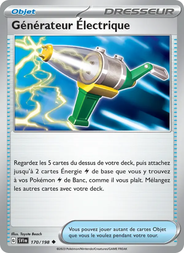 Scan HD carte Pokémon Générateur Électrique 170/198 — Écarlate et Violet