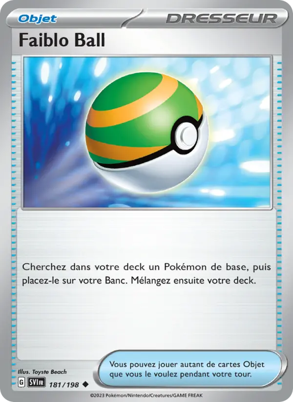 Scan HD carte Pokémon Faiblo Ball 181/198 — Écarlate et Violet