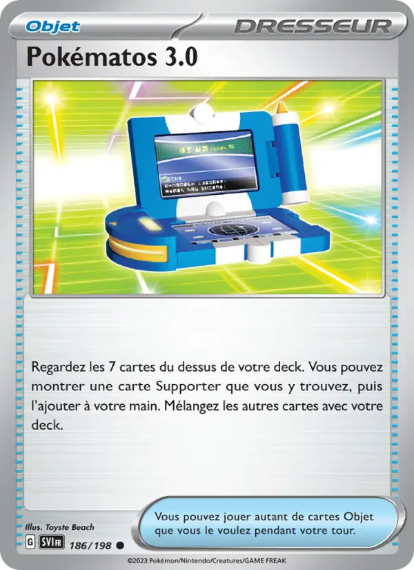 Scan HD carte Pokémon Pokématos 3.0 186/198 — Écarlate et Violet