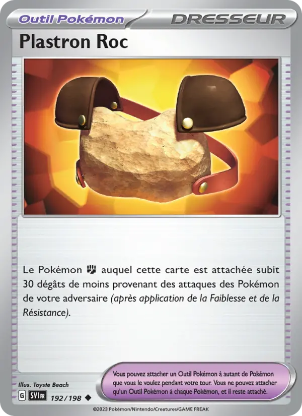 Scan HD carte Pokémon Plastron Roc 192/198 — Écarlate et Violet