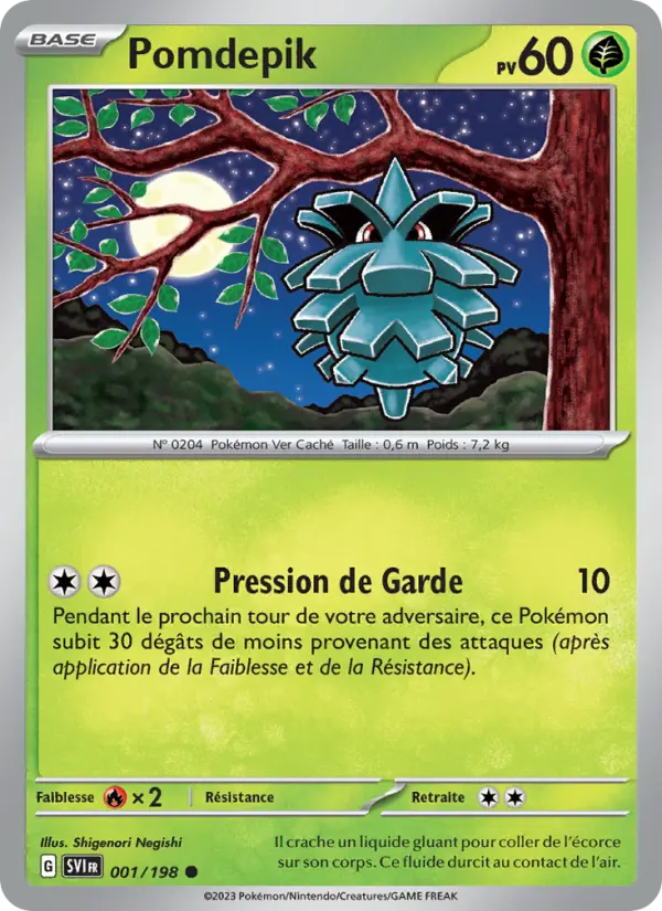 Scan HD carte Pokémon Pomdepik 001/198 — Écarlate et Violet