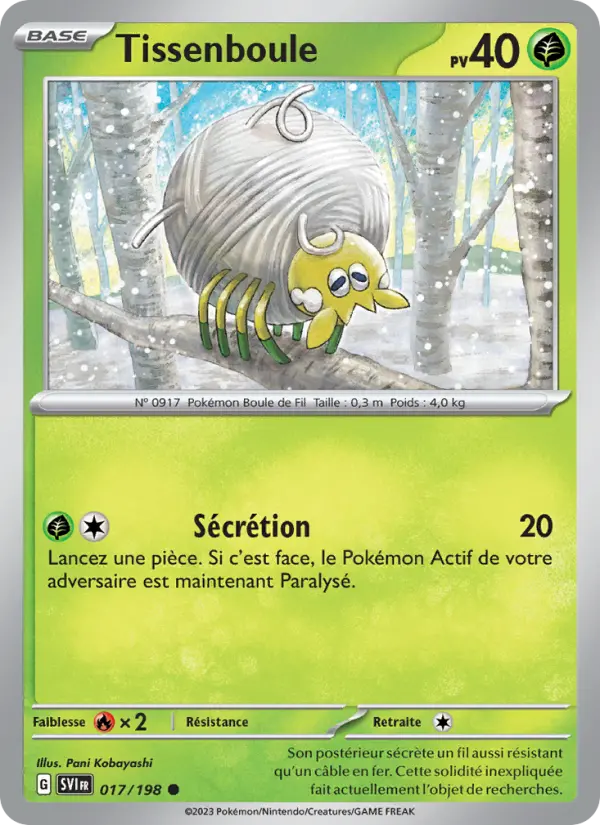 Scan HD carte Pokémon Tissenboule 017/198 — Écarlate et Violet