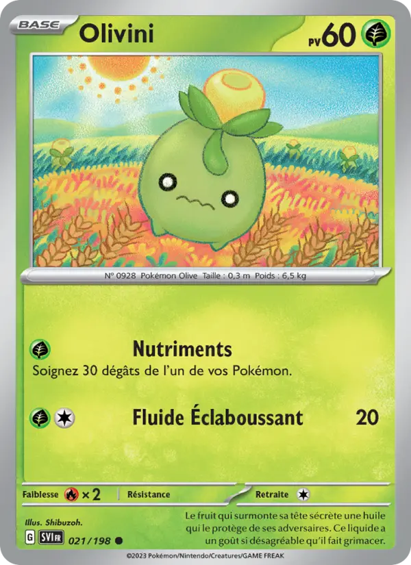 Scan HD carte Pokémon Olivini 021/198 — Écarlate et Violet