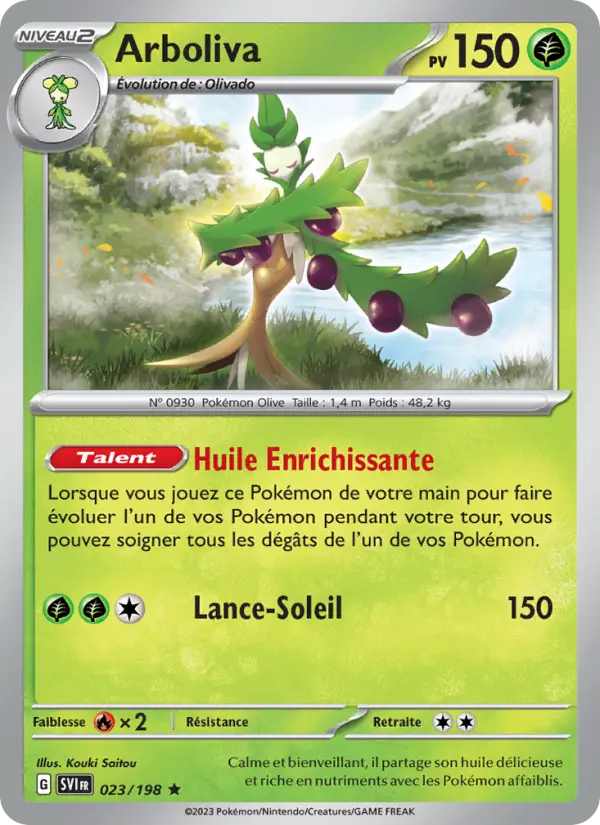 Scan HD carte Pokémon Arboliva 023/198 — Écarlate et Violet