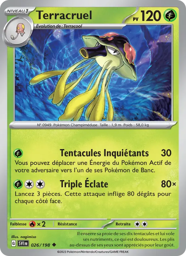 Scan HD carte Pokémon Terracruel 026/198 — Écarlate et Violet