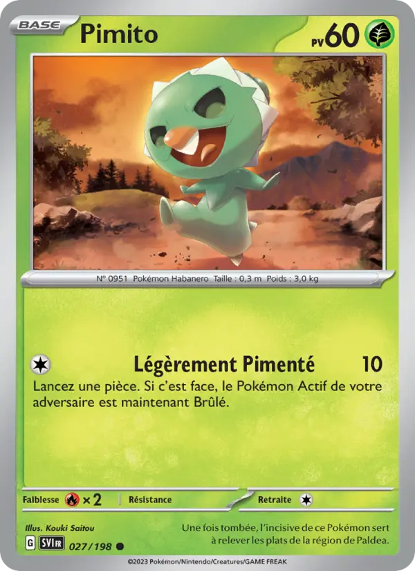 Scan HD carte Pokémon Pimito 027/198 — Écarlate et Violet