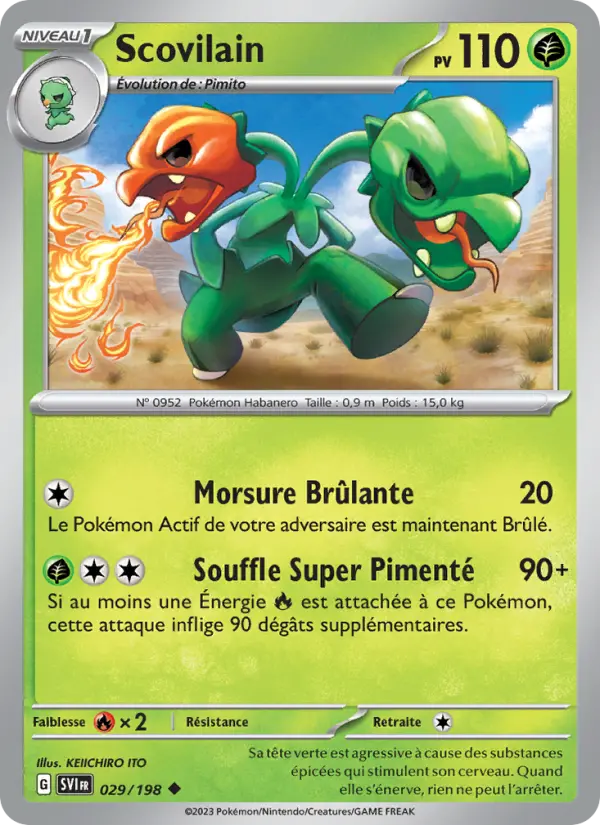 Scan HD carte Pokémon Scovilain 029/198 — Écarlate et Violet