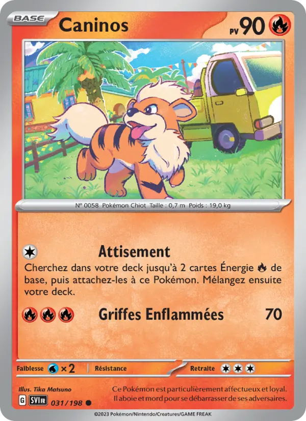 Scan HD carte Pokémon Caninos 031/198 — Écarlate et Violet