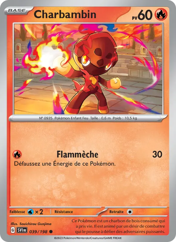 Scan HD carte Pokémon Charbambin 039/198 — Écarlate et Violet