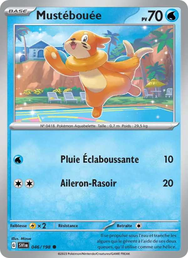 Scan HD carte Pokémon Mustébouée 046/198 — Écarlate et Violet
