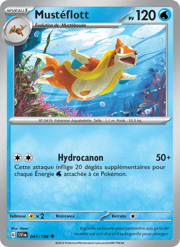 Scan HD carte Pokémon Mustéflott 047/198 — Écarlate et Violet