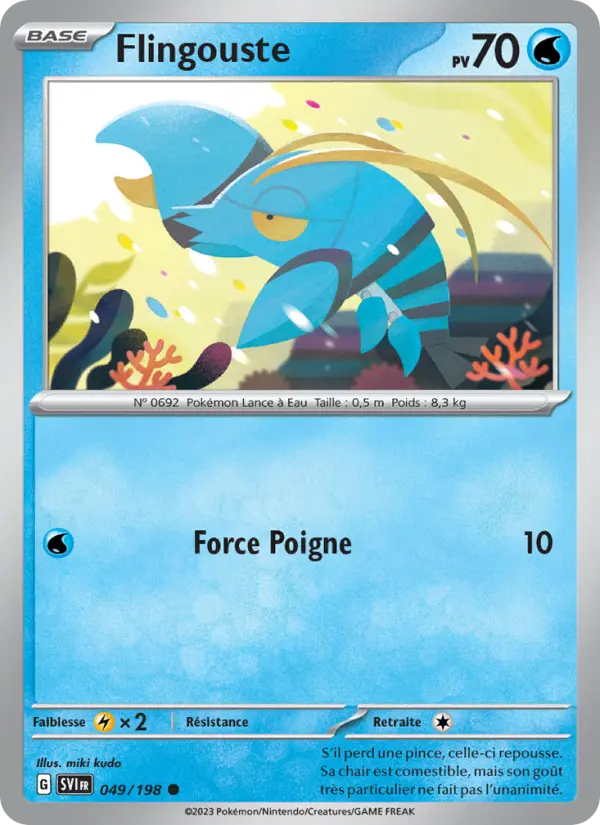 Scan HD carte Pokémon Flingouste 049/198 — Écarlate et Violet