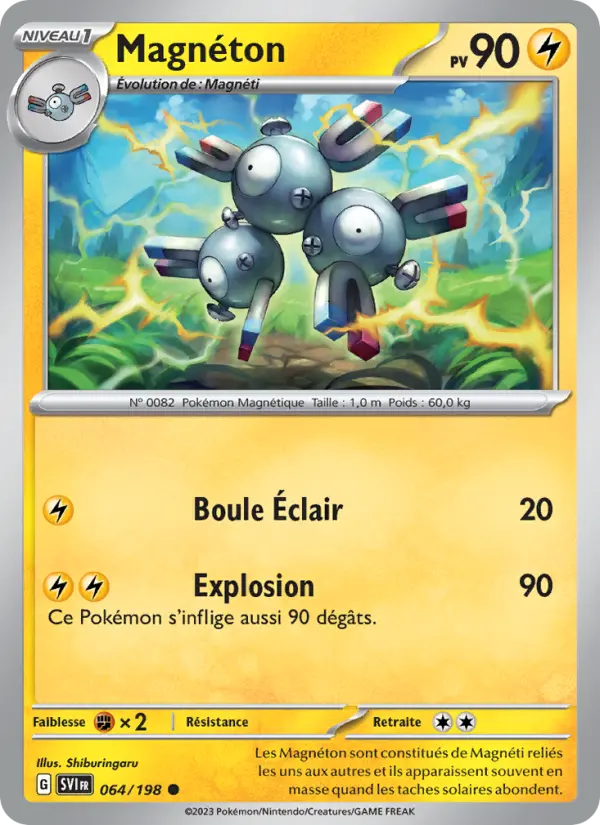 Scan HD carte Pokémon Magnéton 064/198 — Écarlate et Violet