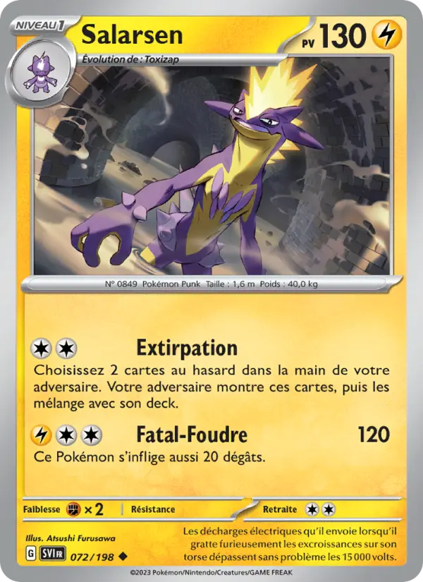 Scan HD carte Pokémon Salarsen 072/198 — Écarlate et Violet