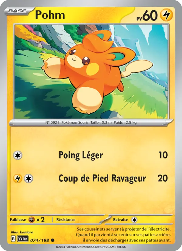 Scan HD carte Pokémon Pohm 074/198 — Écarlate et Violet