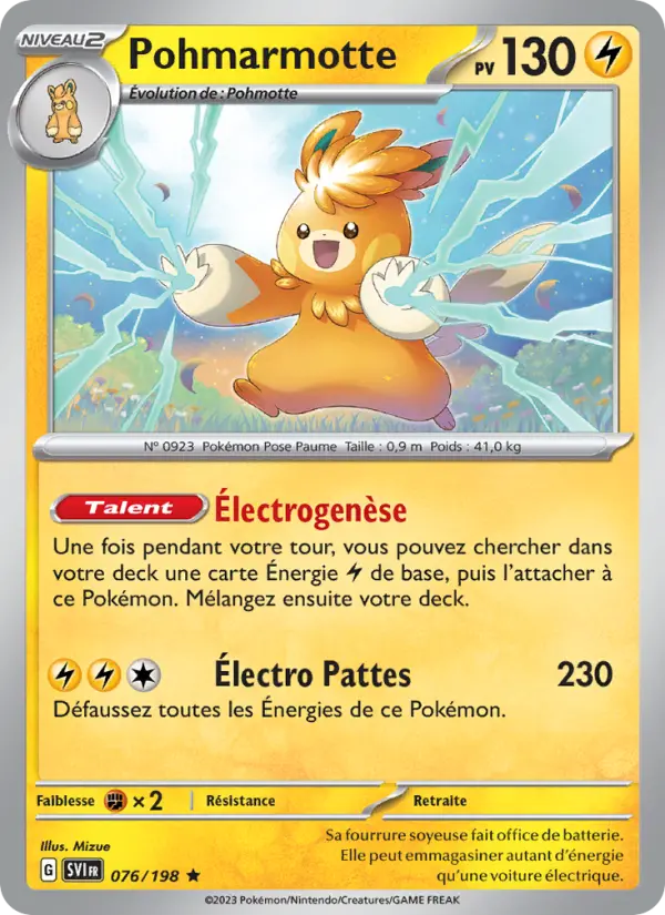 Scan HD carte Pokémon Pohmarmotte 076/198 — Écarlate et Violet