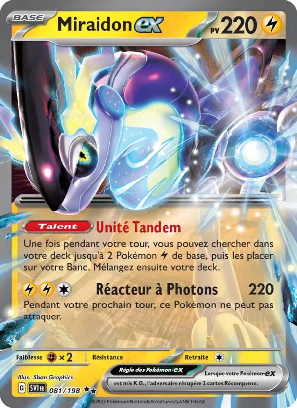 Scan HD carte Pokémon Miraidon-ex 081/198 — Écarlate et Violet