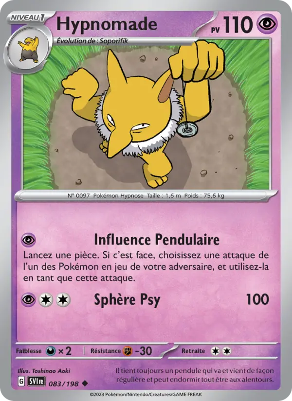 Scan HD carte Pokémon Hypnomade 083/198 — Écarlate et Violet