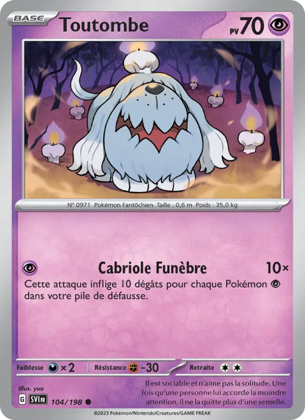 Scan HD carte Pokémon Toutombe 104/198 — Écarlate et Violet