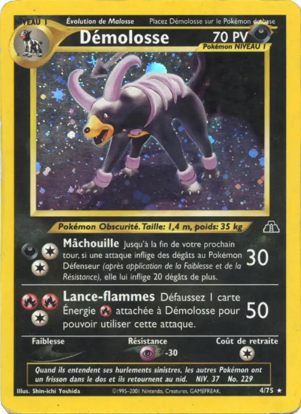 Scan HD carte Pokémon Démolosse 4/75 — Neo Discovery