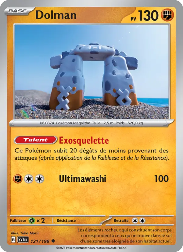 Scan HD carte Pokémon Dolman 121/198 — Écarlate et Violet