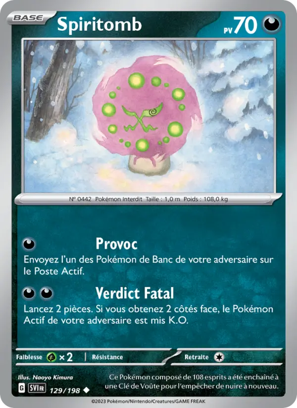 Scan HD carte Pokémon Spiritomb 129/198 — Écarlate et Violet