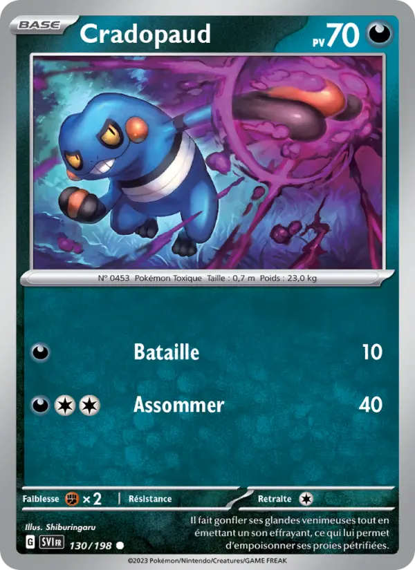 Scan HD carte Pokémon Cradopaud 130/198 — Écarlate et Violet