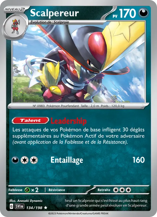 Scan HD carte Pokémon Scalpereur 134/198 — Écarlate et Violet