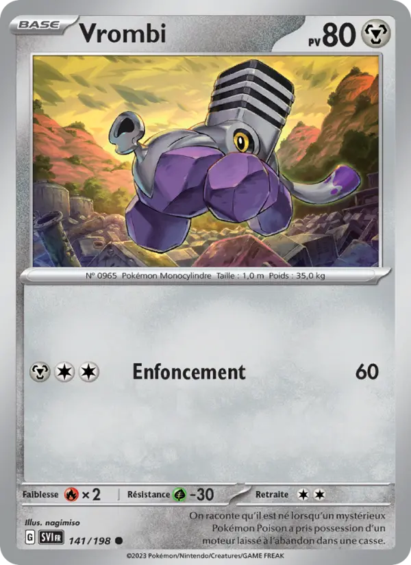 Scan HD carte Pokémon Vrombi 141/198 — Écarlate et Violet
