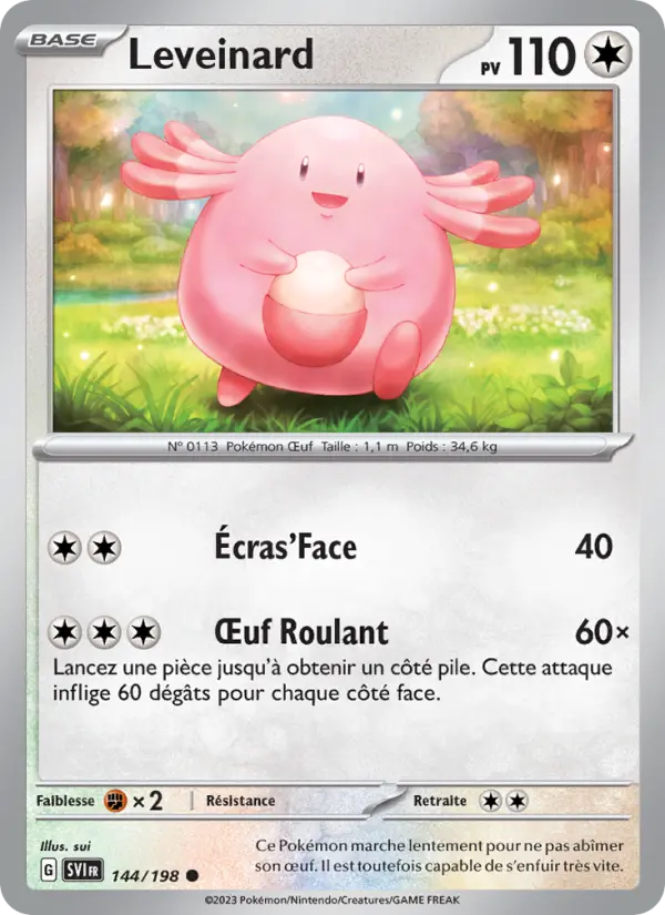 Scan HD carte Pokémon Leveinard 144/198 — Écarlate et Violet
