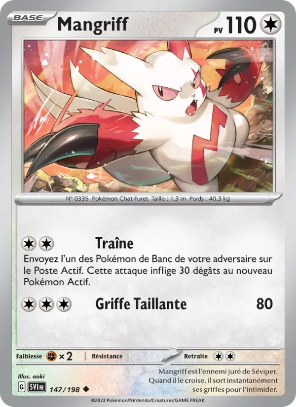 Scan HD carte Pokémon Mangriff 147/198 — Écarlate et Violet