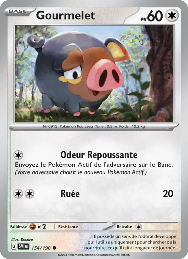 Scan HD carte Pokémon Gourmelet 154/198 — Écarlate et Violet