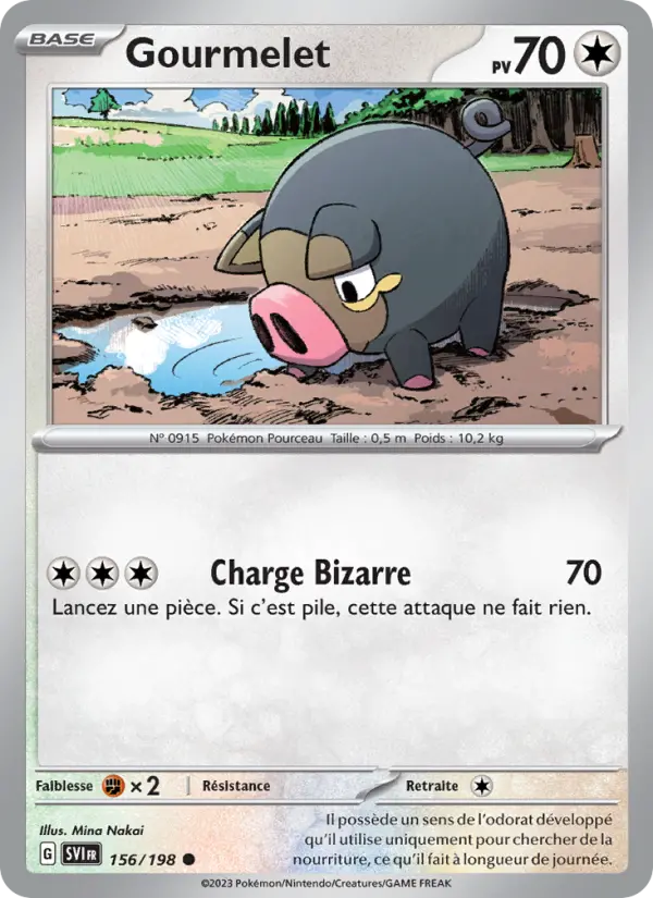 Scan HD carte Pokémon Gourmelet 156/198 — Écarlate et Violet