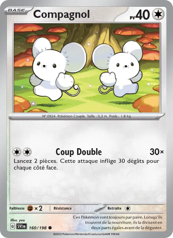 Scan HD carte Pokémon Compagnol 160/198 — Écarlate et Violet