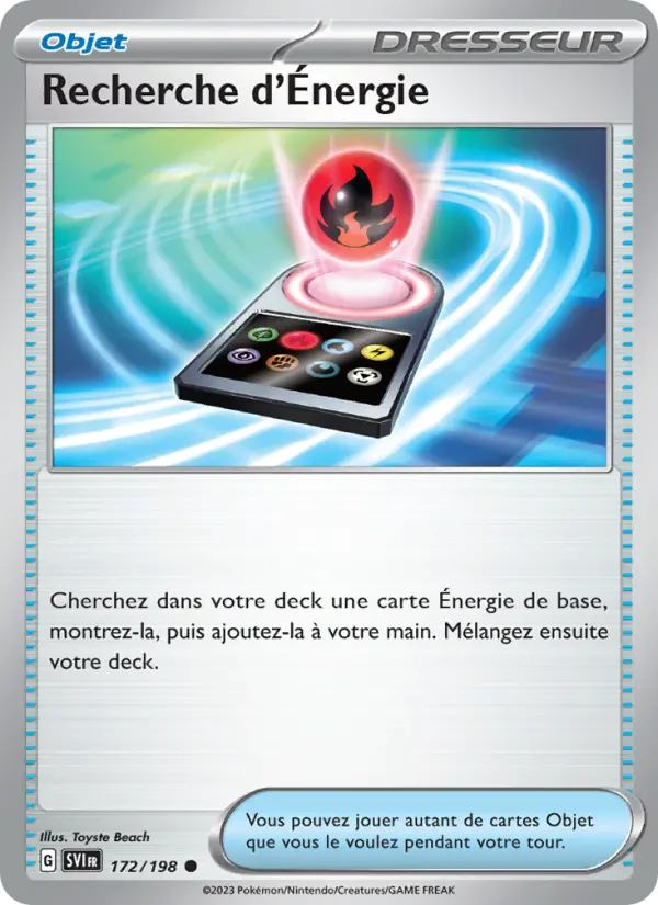 Scan HD carte Pokémon Recherche d'Énergie 172/198 — Écarlate et Violet