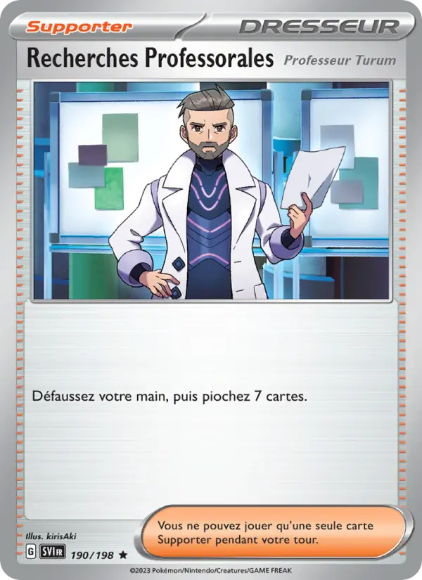 Scan HD carte Pokémon Recherches Professorales 190/198 — Écarlate et Violet