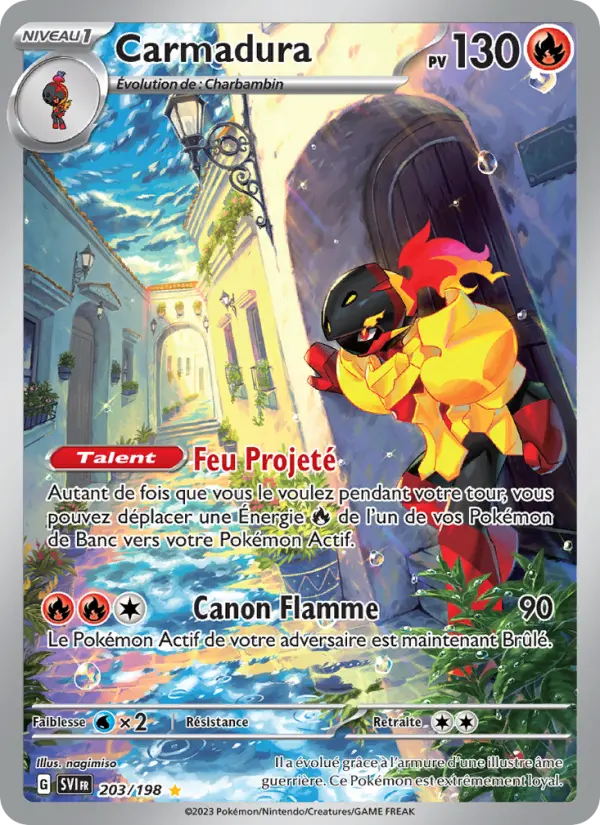 Scan HD carte Pokémon Carmadura 203/198 — Écarlate et Violet