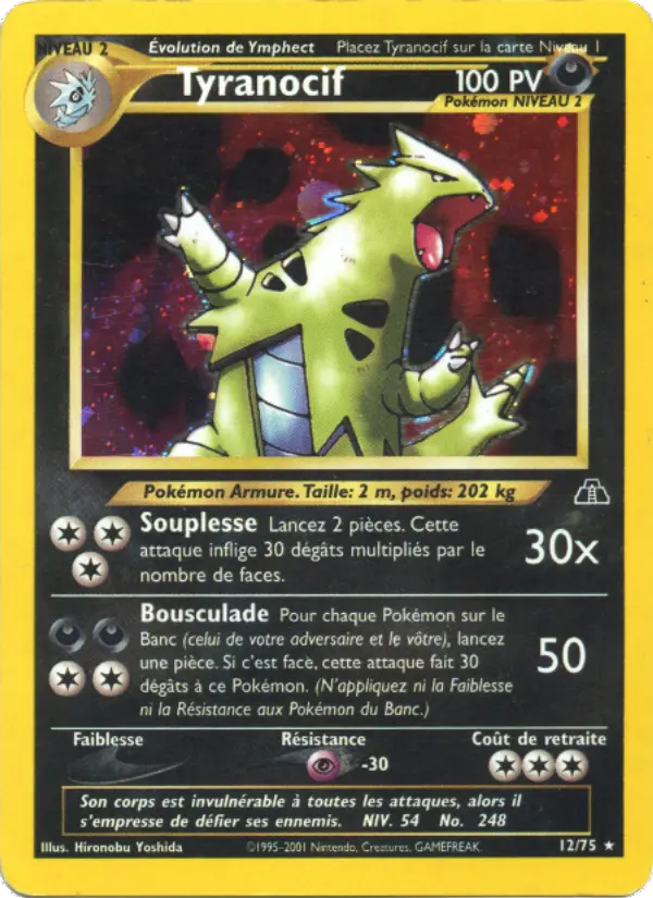 Scan HD carte Pokémon Tyranocif 12/75 — Neo Discovery