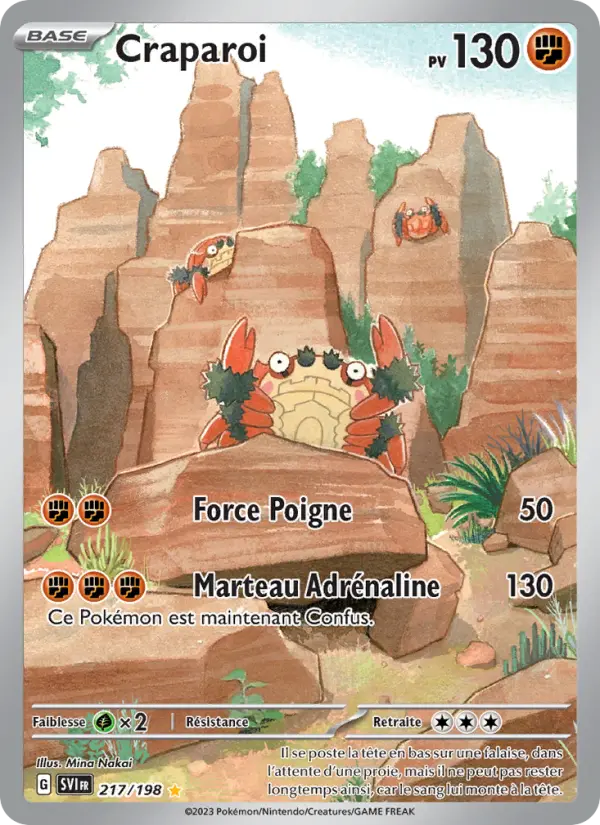 Scan HD carte Pokémon Craparoi 217/198 — Écarlate et Violet