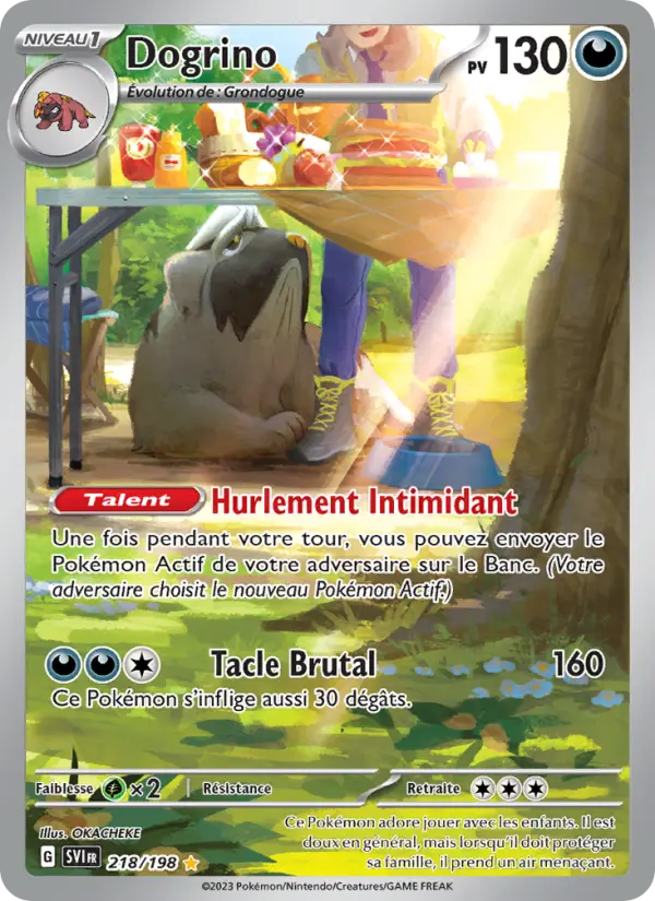 Scan HD carte Pokémon Dogrino 218/198 — Écarlate et Violet
