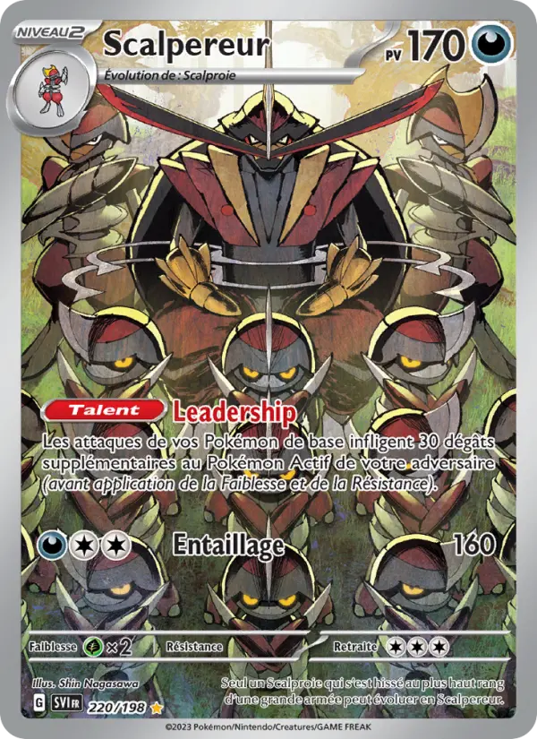 Scan HD carte Pokémon Scalpereur 220/198 — Écarlate et Violet