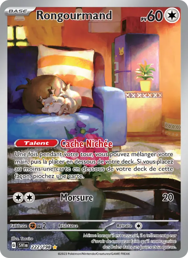 Scan HD carte Pokémon Rongourmand 222/198 — Écarlate et Violet