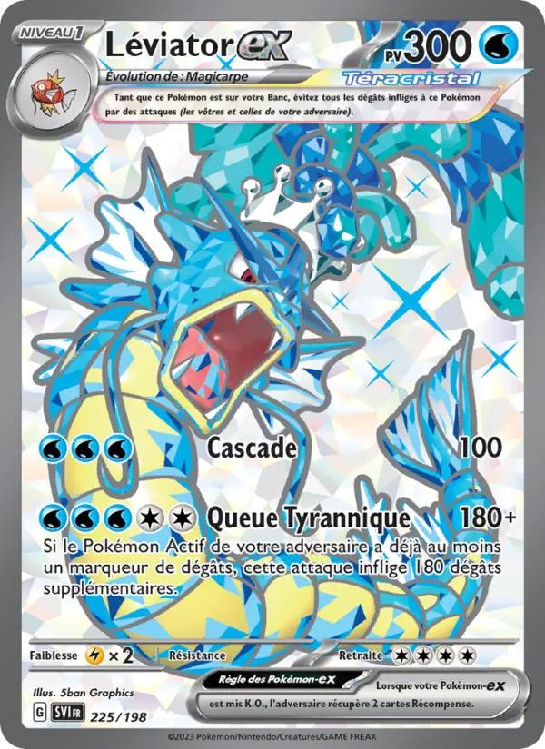 Scan HD carte Pokémon Léviator-ex 225/198 — Écarlate et Violet