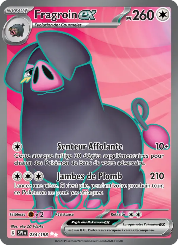 Scan HD carte Pokémon Fragroin-ex 234/198 — Écarlate et Violet